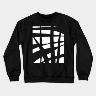 Abstract, Mono, Black and White, Ink, Stripes Crewneck Sweatshirt